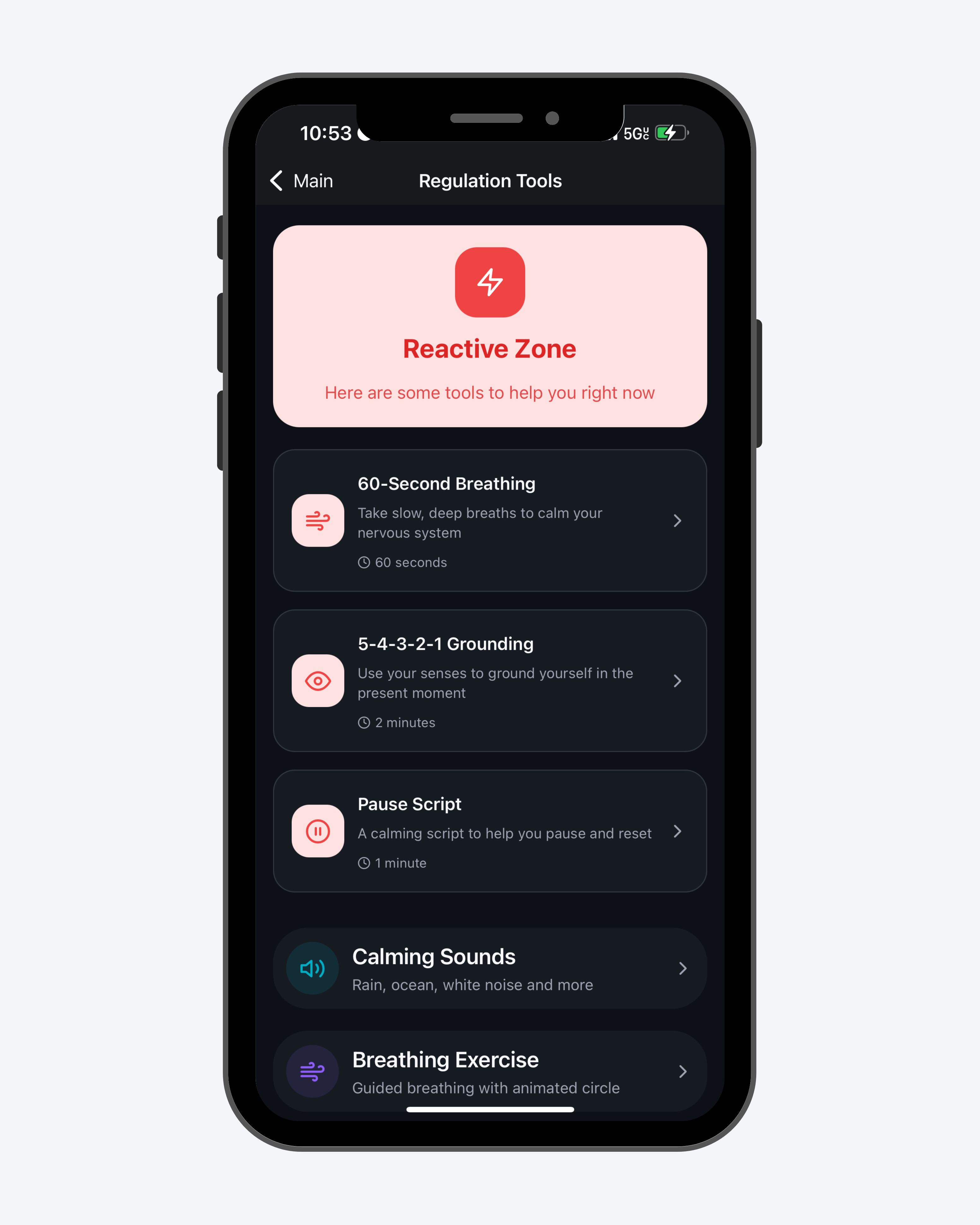 Regulation Tools Screen